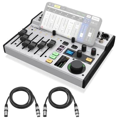 Behringer FLOW 8 8-Input Digital USB Audio Mixer with Bluetooth, Bundle with XLR Cables image 1
