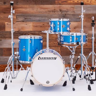 LUDWIG BREAKBEATS BY QUESTLOVE 4 PIECE DRUM KIT, BLUE SPARKLE image 3