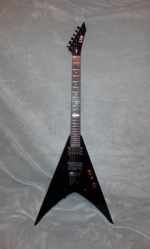 ESP LTD V-100 1990 black Flying V image 1