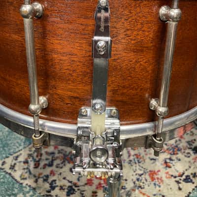 Ludwig & Ludwig 1932 - 14x6.5" No. 242. "Super Ludwig" Solid Walnut Shell Snare Drum, (Restored) 70's Throw-Off image 15