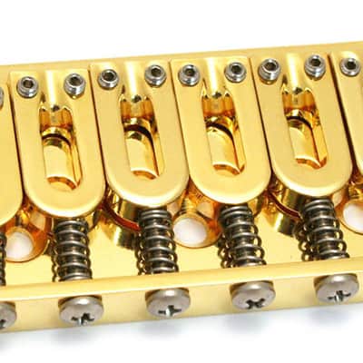 Hipshot 41060G 6-String Hardtail Fixed Electric Guitar Bridge .125" - GOLD image 2