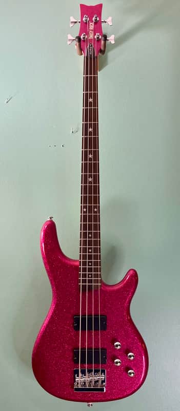 Daisy Rock Atomic Pink Sparkle Rock Candy Bass Guitar Schecter EMG