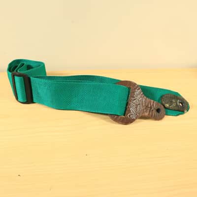 Vintage 90s Doctor Song USA Guitar Strap Green 2” Wide Adjustable Made In USA image 7