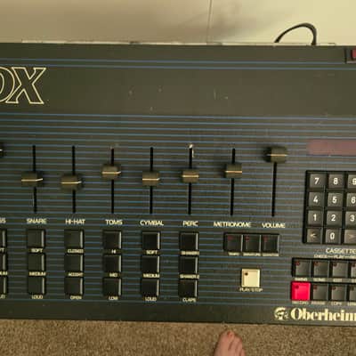 Oberheim DX 6-Voice Drum Machine 1982 - Blue with Wood Sides image 2
