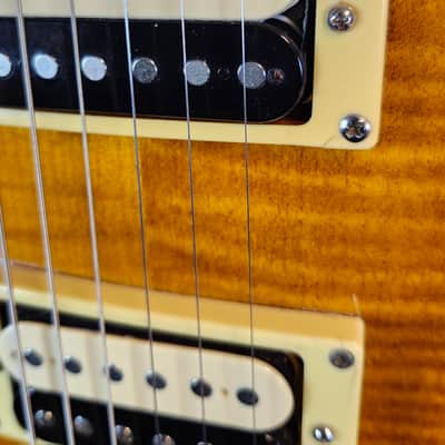 ESP LTD EC-1000FM Deluxe, AA Flame Maple Top, Seymour Duncan Slash APH-2 Set, Amber Sunburst, Korea, w/HSC 2017 image 17