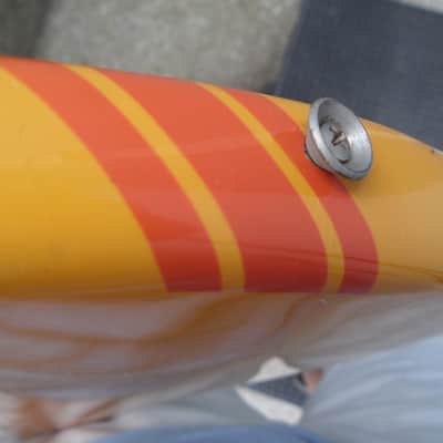 1969 Fender Mustang Custom Orange with racing stripes Excellent image 9