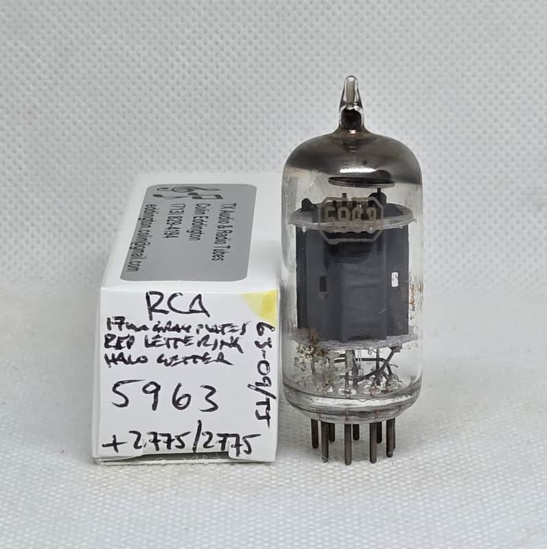 RCA 5963 Halo Getter Gray Plate Perfectly Balanced Single NOS 12AU7 12AU7A image 1