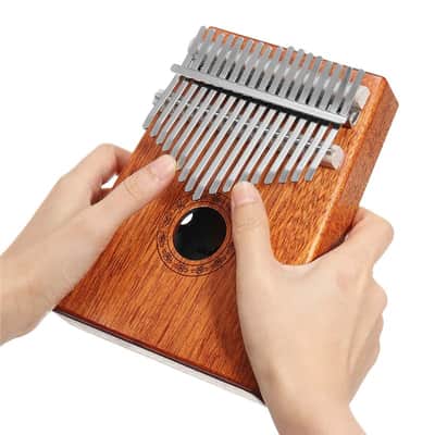 17 Keys Kalimba Thumb Piano High-Quality Wood Mahogany Body Musical Instrument Bundle Starter Kit image 2