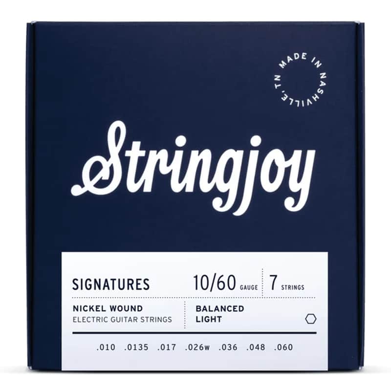 Stringjoy 10-60 7-String Balanced Light Gauge Signatures - Nickel Wound Electric Guitar Strings image 1
