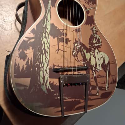 Richter The Plainsman 1/2 size cowboy guitar 1939 - Gold NECK HAS BEEN RESET image 2
