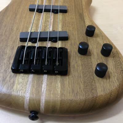 4/4 Haze Neck-thru 4-String Electric Bass Guitar Natural+Free Gig Bag. SPB-3213N image 6