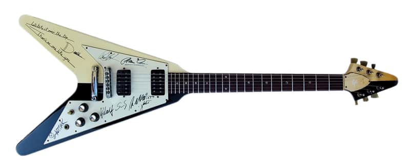 1990 GIBSON RUDOLPH SCHECKNER SIGNATURE FLYING V - SIGNED BY THE SCORPIONS - The David Leach Collect image 1