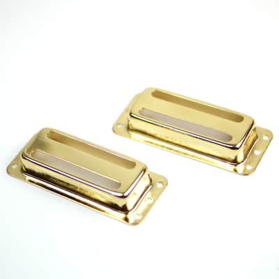 Two slot "Gold Foil" deArmond harmony Style Pickup Cover ,Gold Plated (2) image 4