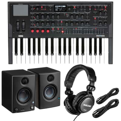Korg Modwave Wavetable Synthesizer, Presonus Eris3.5, (2) 1/4 Cables, Tascam TH02 Bundle