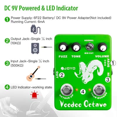 Joyo JF-12 Electric Guitar Effects Pedal Distortion Overdrive Metal Shell True Bypass image 3