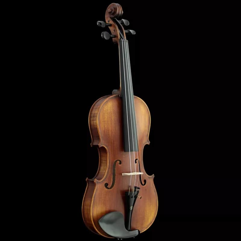 Hand-Made 4/4 Full Size Satin Acoustic Violin | Antique Style Flamed Stradivarius 1716 Model with Bow & Case image 1