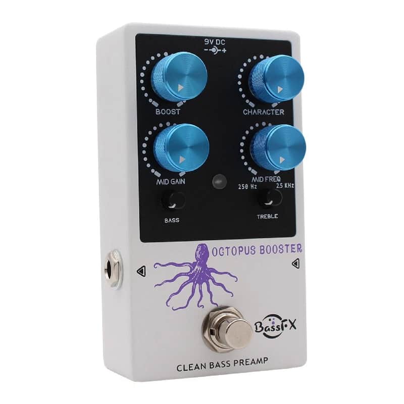 Fanmuzk Octopus Booster Bass Preamp Pedal 3Band EQ Bass Harmonic