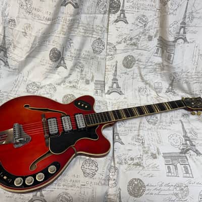 1965 Hofner Verythin Model 4575 Cherry Finish Flame Maple Taylor Hard Shell Case Fair Condition **Please Read** image 5