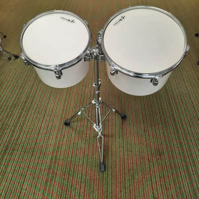Taye  Studio Maple Concert Toms with Stand  Vintage White image 2