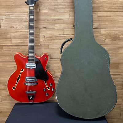 Fender Coronado II Hollow Body Guitar - 1967 - Cherry Red- Refinished back 6lbs w/Hard Case image 25