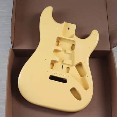 Milky Yellow FInish Guitar Strat Style Body image 1