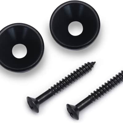 Guitar Strap Buttons Metal Guitar Strap Locks End Pins with Mounting Screws for Folk Acoustic Electric Guitar or Bass Ukulele Set of 2Pcs Bell Style. (Black) image 6