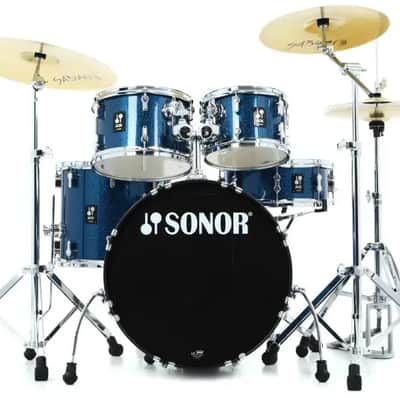 Sonor AQX Studio 5-piece Complete Drum Set - Blue Ocean Sparkle image 1