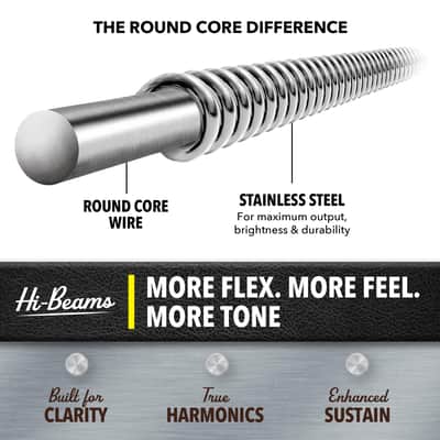 DR Strings MR5-45 Hi-Beam Stainless Steel Medium 5-String Bass Strings image 5