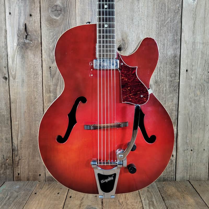 Harmony Rocket H53 1959-1965 with Bigsby with Floating Jazz Pickup - Nickel - Red image 1
