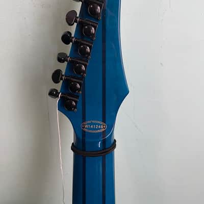 Agile Septor Pro 827 - trans blue neck through ebony fret image 6