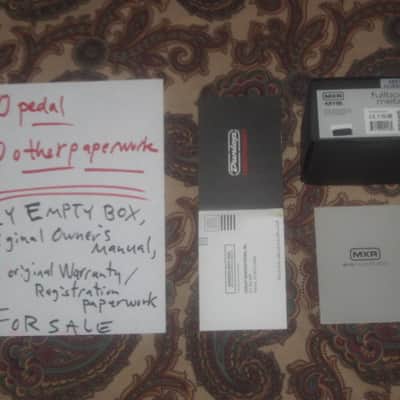 very lightly handled / mostly very clean MXR EMPTY BOX for M116 Fullbore Metal Distortion (NO pedal) + original Instructions & original Warranty / Registration (2010s-2020s) BOX: black cardboard with silver color MRX logo / LABELS: gray & black image 1