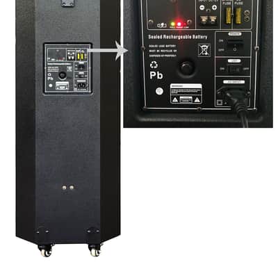 Opened Box | IPSDJ07II Portable Rechargeable Bluetooth Karaoke Speaker w/ Dual Wireless Mics, Multi Effect Light image 4