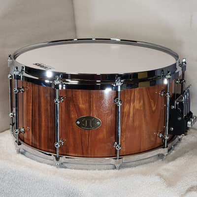 JT Custom Drums 14x7 Patagonian Rosewood Solid Orchestral Stave Snare Drum image 8