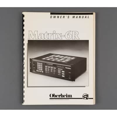 Oberheim Matrix-6R Owners Manual