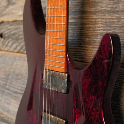 Used Aristides 060 Custom Build Guitar - Ruby Red Marble Burst Gloss w/Case image 4