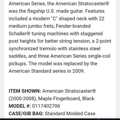 Fender 099-3002-921 American Standard Stratocaster Neck (w/ Tuners), 22-Fret 2003 - Maple image 15