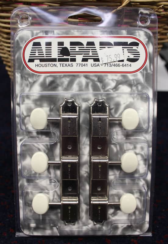 Allparts Deluxe 3x3 Tuners (White Plastic Buttons) image 1