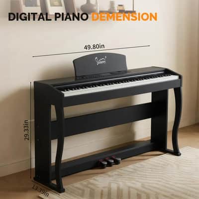 Glarry Matte Black 88-Key Home Fully Weighted Hammer-action Keybed Digital Piano image 6
