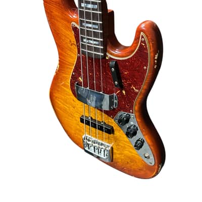Fender Custom Shop 1964 RELIC Artisan Jazz Honeyburst Flame Burl ROASTED Maple Neck/Rosewood *IN STOCK image 3