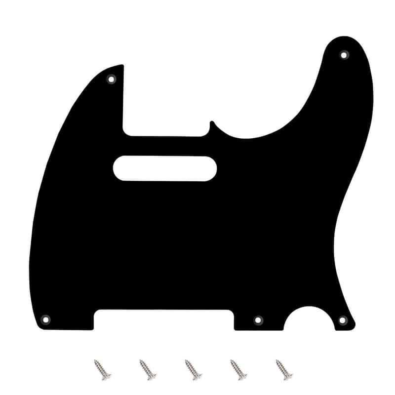 Vintage Original '51–'59 5-Hole Tele Pickguard 1.5mm/0.059inch Thin Thickness Straight Edge 1 Ply Tele Scratch Plate for USA/Mexican Vintage Style Fender Telecaster JT/HB-19 Black image 1