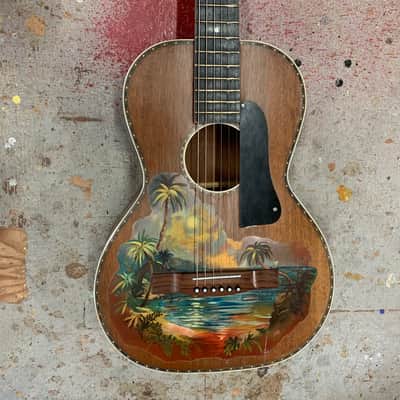 Stromberg Voisinet Hawaiin-Decal Parlor Guitar 1930 Clear image 1