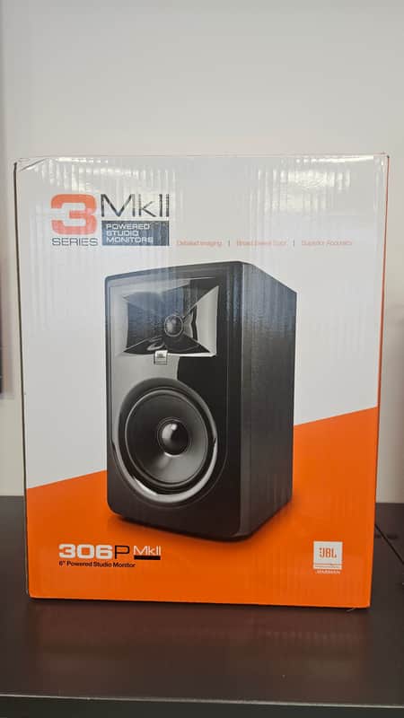 JBL 306P MkII 2-Way 6.5" Active Nearfield Studio Monitors (Pair) 2010s - Black image 1