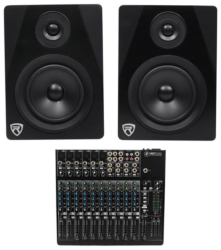 Mackie 1402VLZ4 14-ch. Analog Mixer w/ 6 ONYX Preamps+(2) 5.25" Studio Monitors image 1