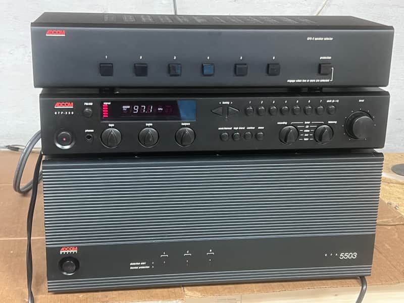 Adcom Adcom GTP 350 Pre & Adcom GFA 5503 Amp & Adcom GDS 6 speaker selector 1990-1999 - Black image 1