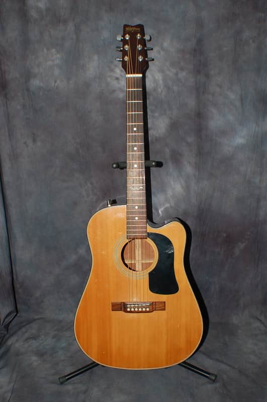 1989 Washburn Model D-12 CE/N Acoustic Electric Cutaway Pro Setup
