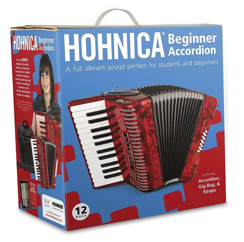 Hohner Hohnica 12 Bass Piano Accordion - RED image 1