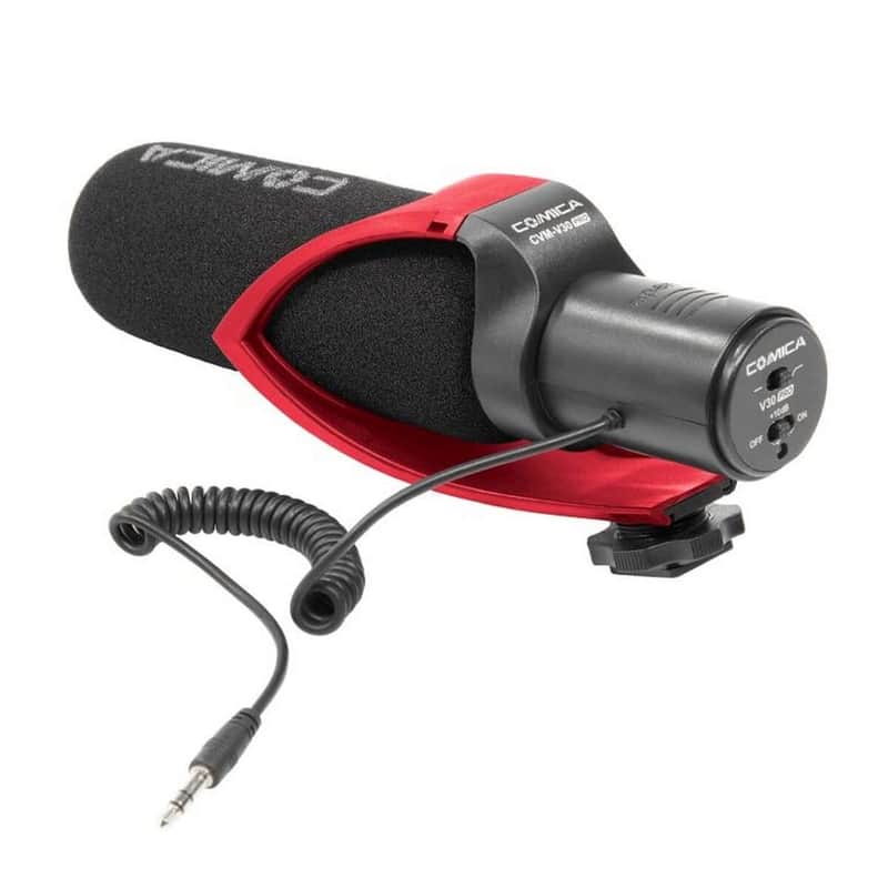 Comica CVM-V30-PRO-R Supercardioid Shotgun Microphone with3.5mm Jack, Red image 1