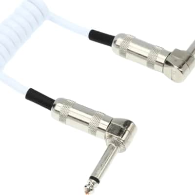 Lava Cable Mini Coil 1/4" Right Angle Patch Cable, 6-12", White image 1