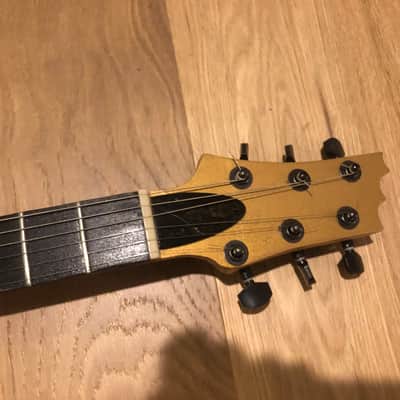 Custom built PRS style Saints inspired electric guitar - black and gold image 3