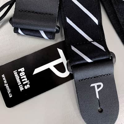Black Guitar Strap, Perri’s Leathers Jacquard, Model TWS-7602 image 3